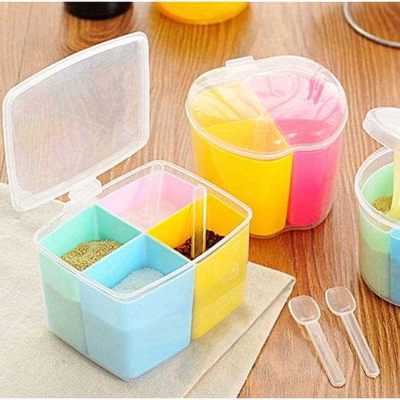 Jolege Multicolor Plastic Square Seasoning Storage Box Container