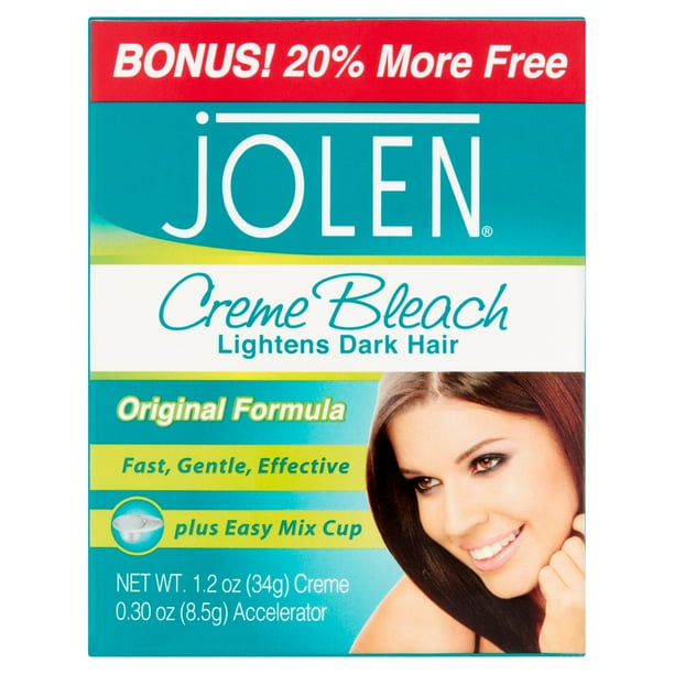 Jolen Creme Bleach Dark Hair Lightener Cream, Original, 1.2 oz Jar