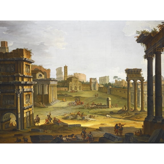 Joli View Roman Forum Rome Painting Extra Large Art Print Wall Mural Poster Premium XL
