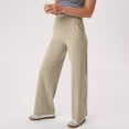 thumbnail image 1 of JoliSweat No Front Seam High Waisted Wide Leg Yoga Pants for Women with Side Pockets Lounge Buttery Soft, 1 of 7