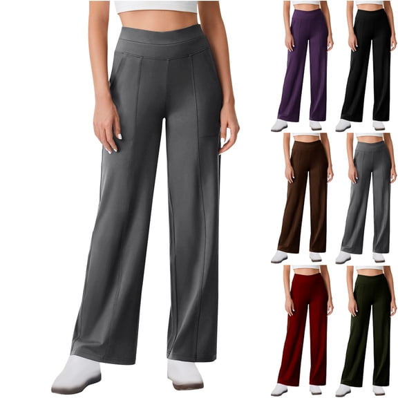 JoliSweat Sweatpants Women Wide Leg Sweat Pants Straight Sweats Baggy Jogging Tall Yoga Lounge Track with Pockets Joggers Gray L