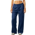 thumbnail image 1 of JoliSweat Wide Leg Sweatpants Women Baggy Low Rise Sweatpants with Pockets Spring Fall Y2K Drawstring Straight Leg Sweatpant, 1 of 6