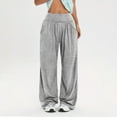 thumbnail image 1 of JoliSweat Wide Leg Sweatpants Women Elastic Waist Workout Casual Baggy Sweat Pants High Waist with Pockets Gray M, 1 of 6