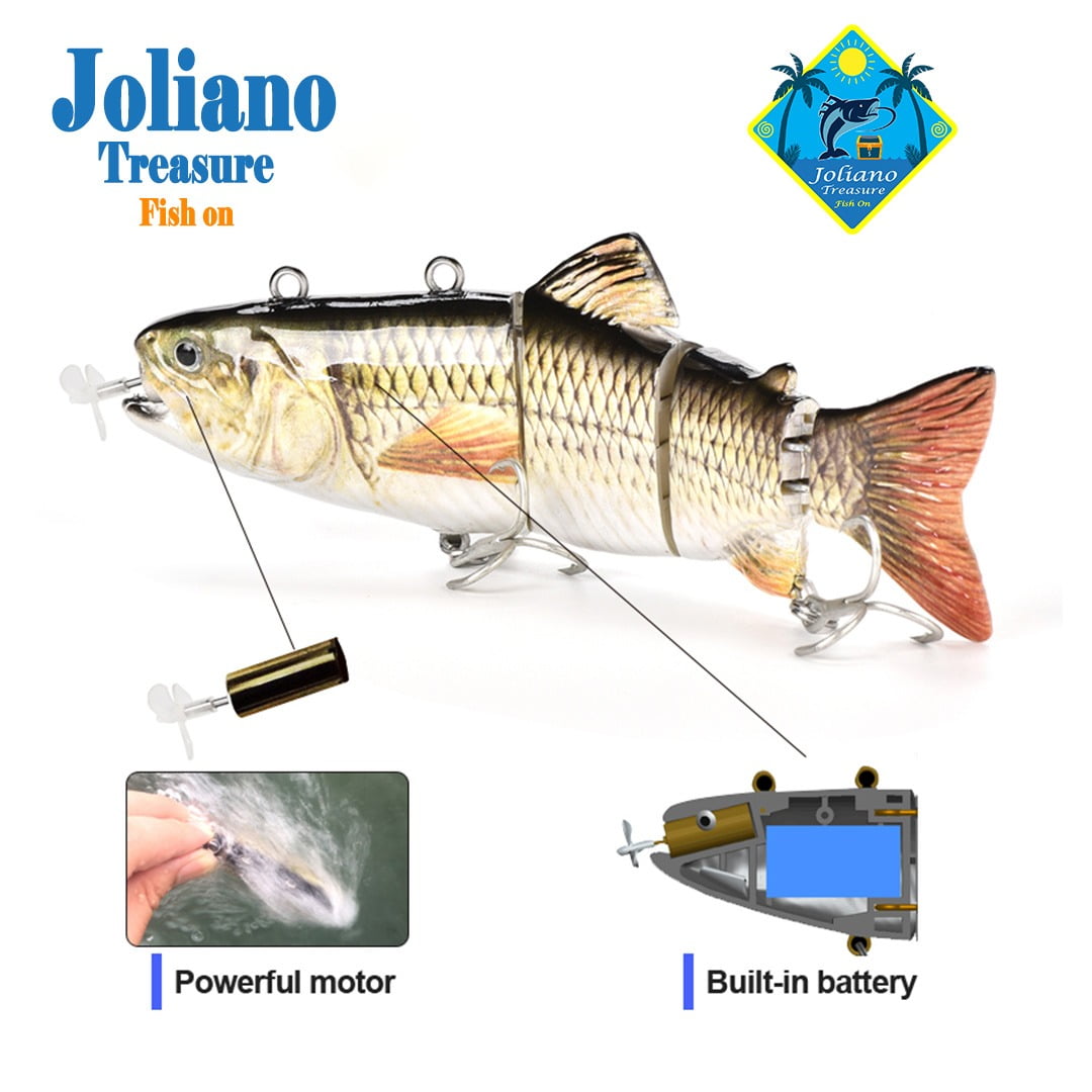 Joliano Robotic Swimming Fishing Electric Lures 5.12 USB Rechargeable LED  Light -Common Shad
