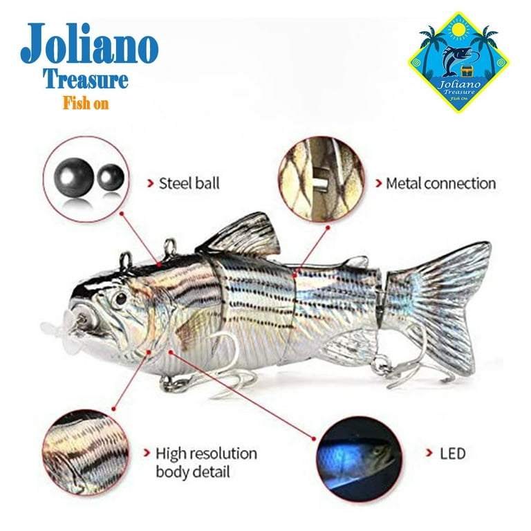 Robotic Swimming Fishing Electric Lures 5.12 USB Rechargeable LED Light  Wobbler Multi Jointed Swimbaits Hard Lures Fishing Tackle