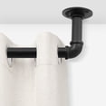 thumbnail image 1 of Jolicasa 1" Diameter Wrap Around Curtain Rods,Heavy Duty Adjustable Blackout Curtain Rod for Windows 72 to 144 inch,Wall Mounted,Black, 1 of 9