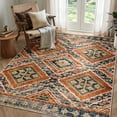 thumbnail image 1 of Jolicasa Area Rugs 4'x6' Washable Rug, Non-Slip Soft Low Pile Print Pattern Western Rug for Living Room, Stain Resistant Boho Tribal Carpet for Bedroom Dining Room Office Decor, Orange, 1 of 10