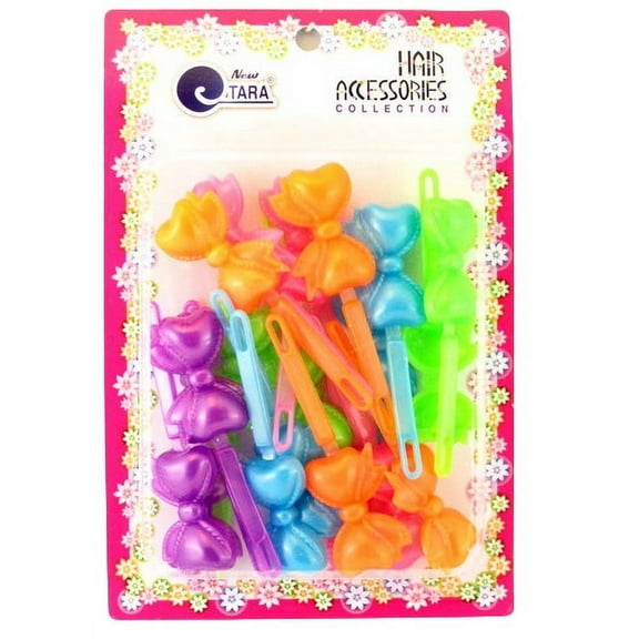 Jolie Girls By Tara Self Hinge Plastic Bow Hair Barrettes - 16 Pcs.