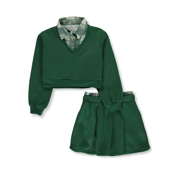 Jolie & Joy Girls' 2-Piece Scooter Skirt Set Outfit Color: green Size: 10 - 12