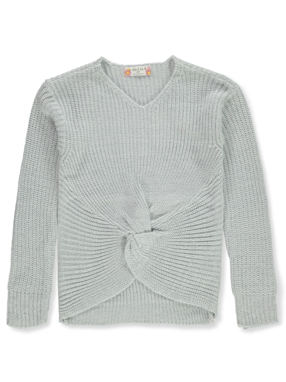 Jolie & Joy Girls' Knit Sweater light gray, 14 (Big Girls)