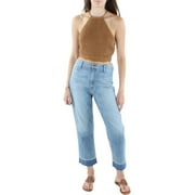 Jolie & Joy by FCT With Love Womens Juniors Halter Lace Up Back Cropped