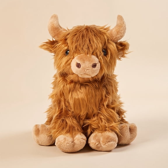 Jolie Vallee Highland Cow Plush, Brown Cow Plush, Soft Plush Toys for Kids, Animal Stuffed Toy