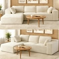 thumbnail image 1 of Jolifa 105" Modular Sectional Sofa L-Shaped Cloud Deep Seat with Chaise, Plush Corduroy Fabric, No Assembly, Beige, 1 of 9