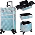 thumbnail image 1 of 3 in 1 Rolling Makeup Case Professional  Cosmetic Train Case Organizer Lockable Cosmetology Trolley, 1 of 7