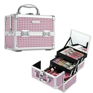 Makeup Train Case Portable Cosmetic Box Jewelry Organizer Lockable with  Keys and Mirror 3-Tier Trays Carrying with Handle Makeup Storage Box -  Mermaid