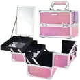 thumbnail image 1 of Velore Makeup Train Case Large Cosmetics Box with Mirror Lockable 2 Trays Makeup Case Organizer, Mermaid Pink, 1 of 9
