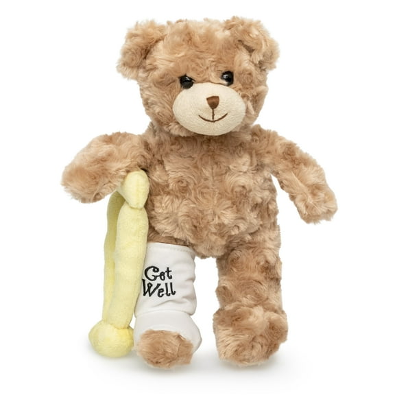 Jolitee 10 inch Broken Leg Bear Get Well Soon Gifts for Kids with a Cast for Left or Right Leg