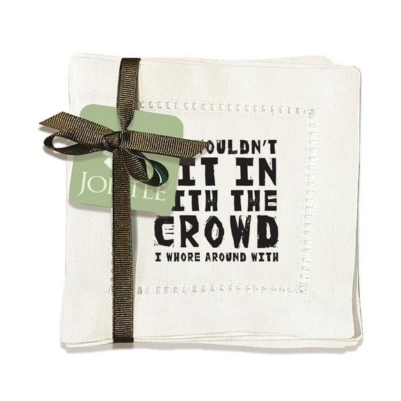 Jolitee Decorative Hemstitch Cocktail Napkins, 6"x6" Washable Linen-Like Cloth Napkins, Handmade for Entertaining and Everyday Use (Fit In)