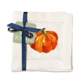 thumbnail image 1 of Jolitee Decorative Hemstitch Cocktail Napkins, 6"x6" Washable Linen-Like Cloth Napkins, Handmade for Entertaining and Everyday Use (Pumpkin Splash), 1 of 9