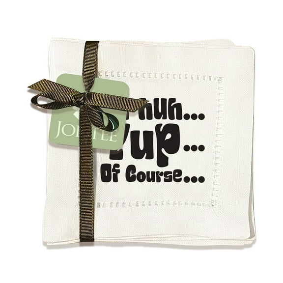 Jolitee 6"x6" Hemstitch Cocktail Napkins, Linen-Like & Washable (Yup)