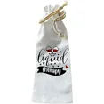 thumbnail image 1 of Jolitee “Liquid Therapy” Wine Bottle Gift Bag – Reusable Drawstring Canvas Bag with Star Accents and Cheerful Script – Fun Host Gift for Relaxing Evenings, 1 of 6