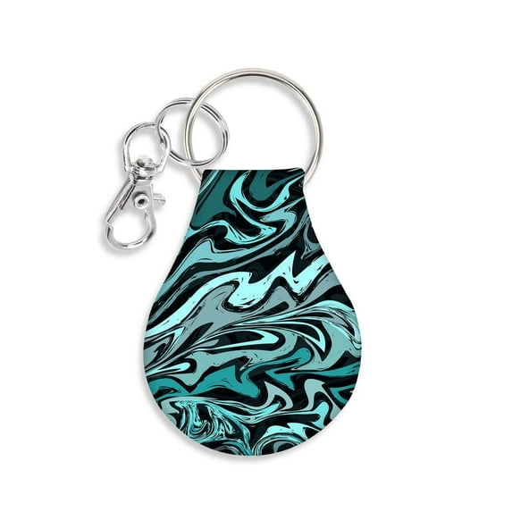 Jolitee Neoprene AirTag Compatible Case Keychain – Durable & Stylish Holder with Secure Ring and Clip, Compatible with Apple AirTag (Marble Swirl Pattern)