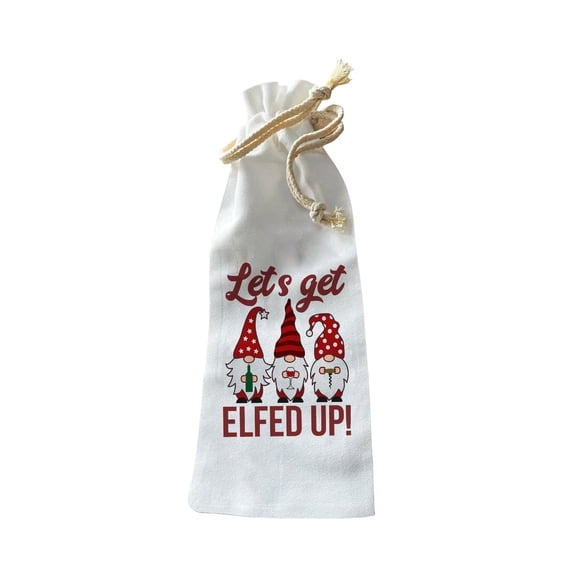 Jolitee Wine Bottle Gift Bag – Let’s Get Elfed Up – Funny Christmas Elf Wine Tote