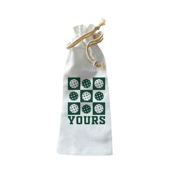 Jolitee Wine Bottle Gift Bag – Reusable Drawstring Canvas Bag with “Yours” Minimal Script – Thoughtful Gift for Personalized Gifting Moments