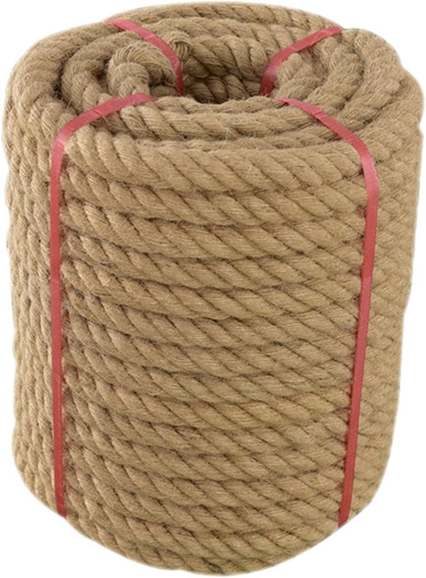 2-Pack 32 Feet 10 Meters Natural Cotton Rope -Casewin Twisted Soft Cotton  Knot Tying Rope Cord - Thick Strong Braided Ropes, 8mm Diameter