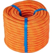 Jollebone 100ft 1/2 inch Double Braided Polyester Rope High Strengh Nylon Core Rope for Anchor, Tree Work, Cargo, Pulling, Sailing (Orange)