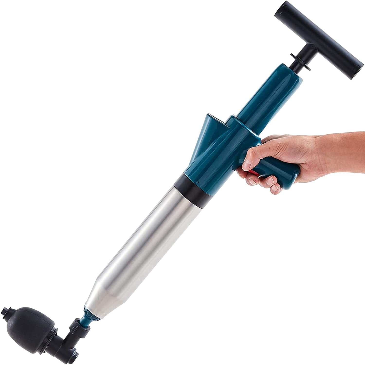 Gloppers 5 in 1 Toilet Plunger Kit High Pressure Plumb Air Plunger Blue for Toilet Kitchen Drains