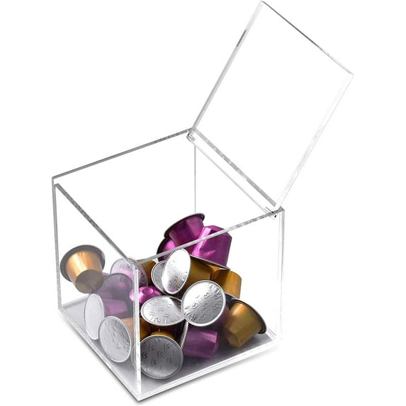 Jollebone Coffee Box Clear Acrylic Pod Holder for Nespresso Capsules Vertuo Tea Bag Organizer