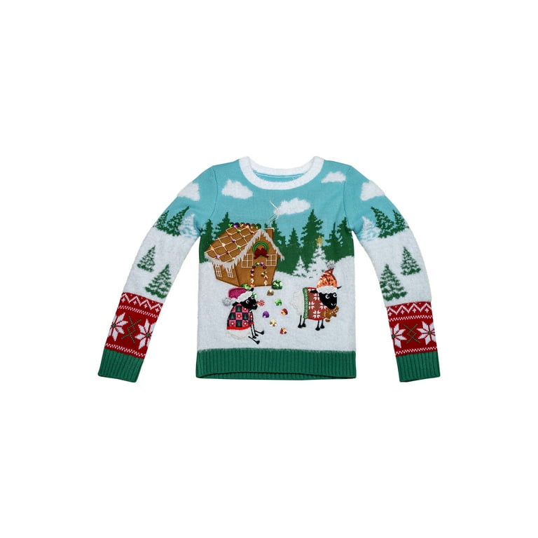 Jollidays Girls Sheep Wonderland Ugly Christmas Sweater Walmart