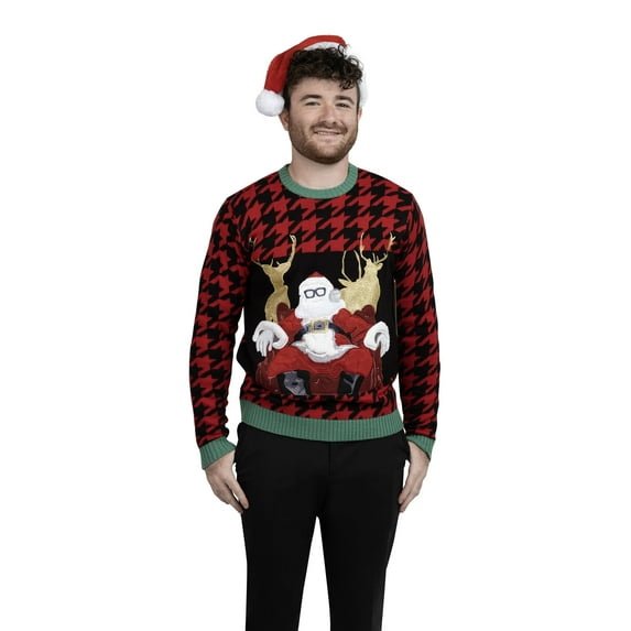 Jollidays Men's Santa Seat Ugly Christmas Sweater, Sizes S-2XL