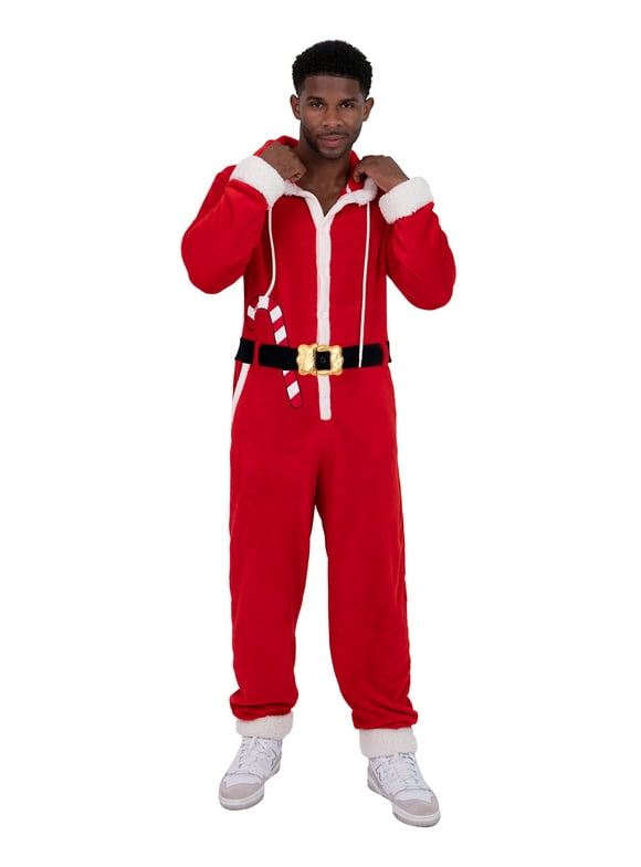 Men's Ugly Christmas Santa Romphim with Hood, Sizes S-2XL