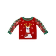 JOLLIDAYS Family Llama Motif Pullover Christmas Sweater for Toddler, Sizes 2T -5T