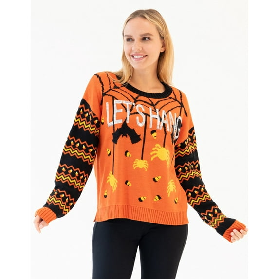 Jollidays Women's Let's Hang Halloween Pullover Sweater, Sizes S-XXL