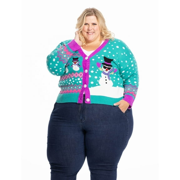Jollidays x Glitter and Lazers Best in snow Cardigan, Sizes S-5X