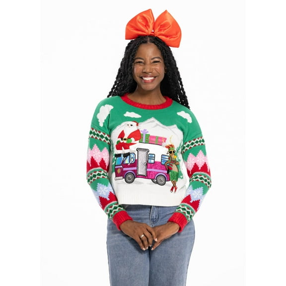 Jollidays x Glitter and Lazers Women's Claus a Scene Sweater, Sizes S-5X