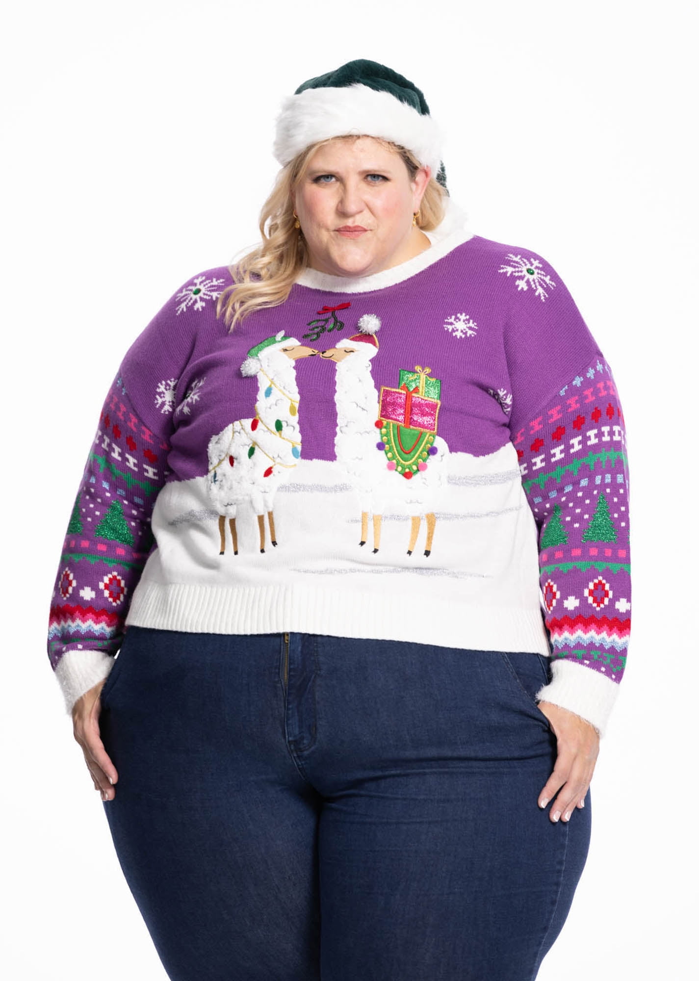 Jollidays x Glitter and Lazers Women's Fleece Navidad Sweater, Sizes S ...