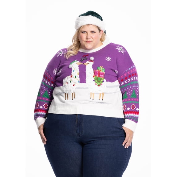 Jollidays x Glitter and Lazers Women's Fleece Navidad Sweater, Sizes S-5X