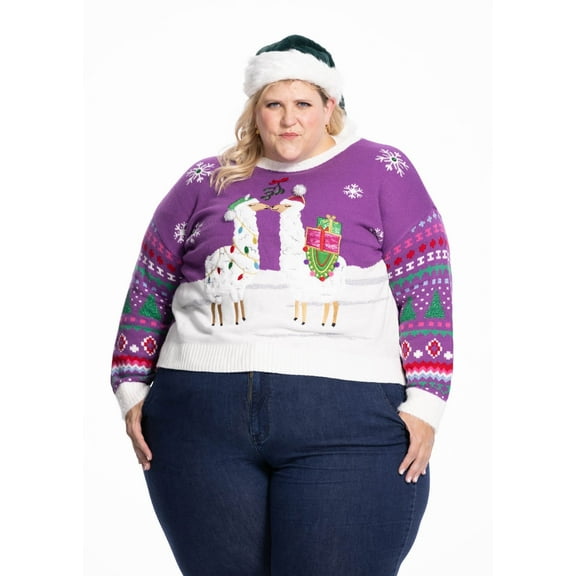 Jollidays x Glitter and Lazers Women's Fleece Navidad Sweater, Sizes S-5X