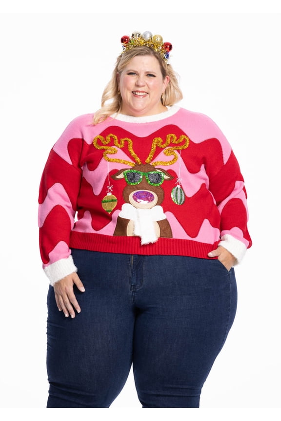 x Glitter and Lazers Women's Make it Rein Sweater, Sizes S -5X