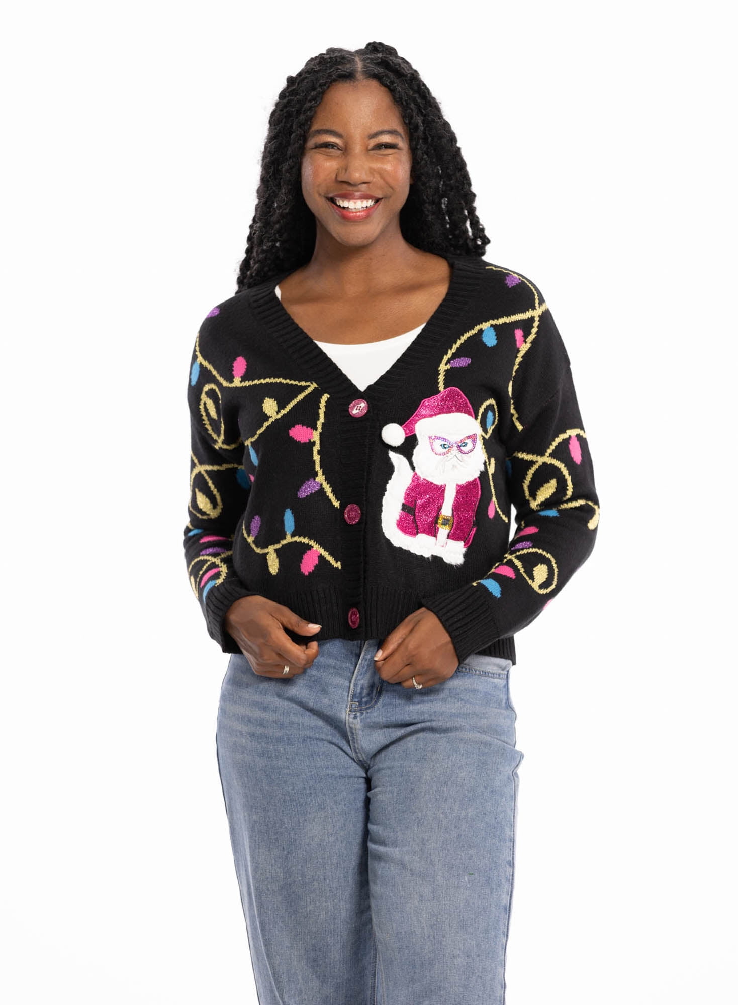 Jollidays x Glitter and Lazers Women's Meowy Catmas Cardigan