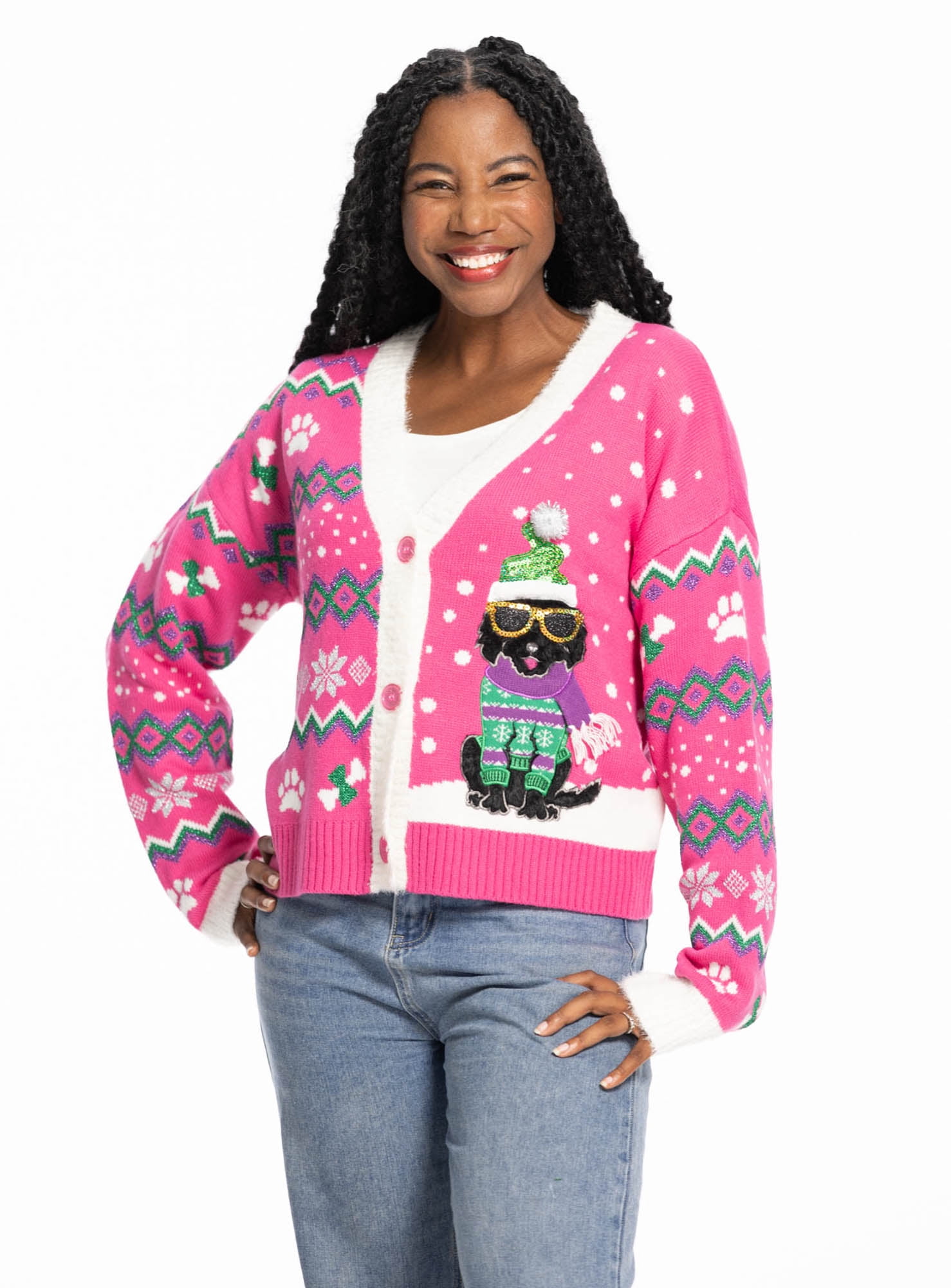 Jollidays x Glitter and Lazers Women's Yappy Howlidays Cardigan