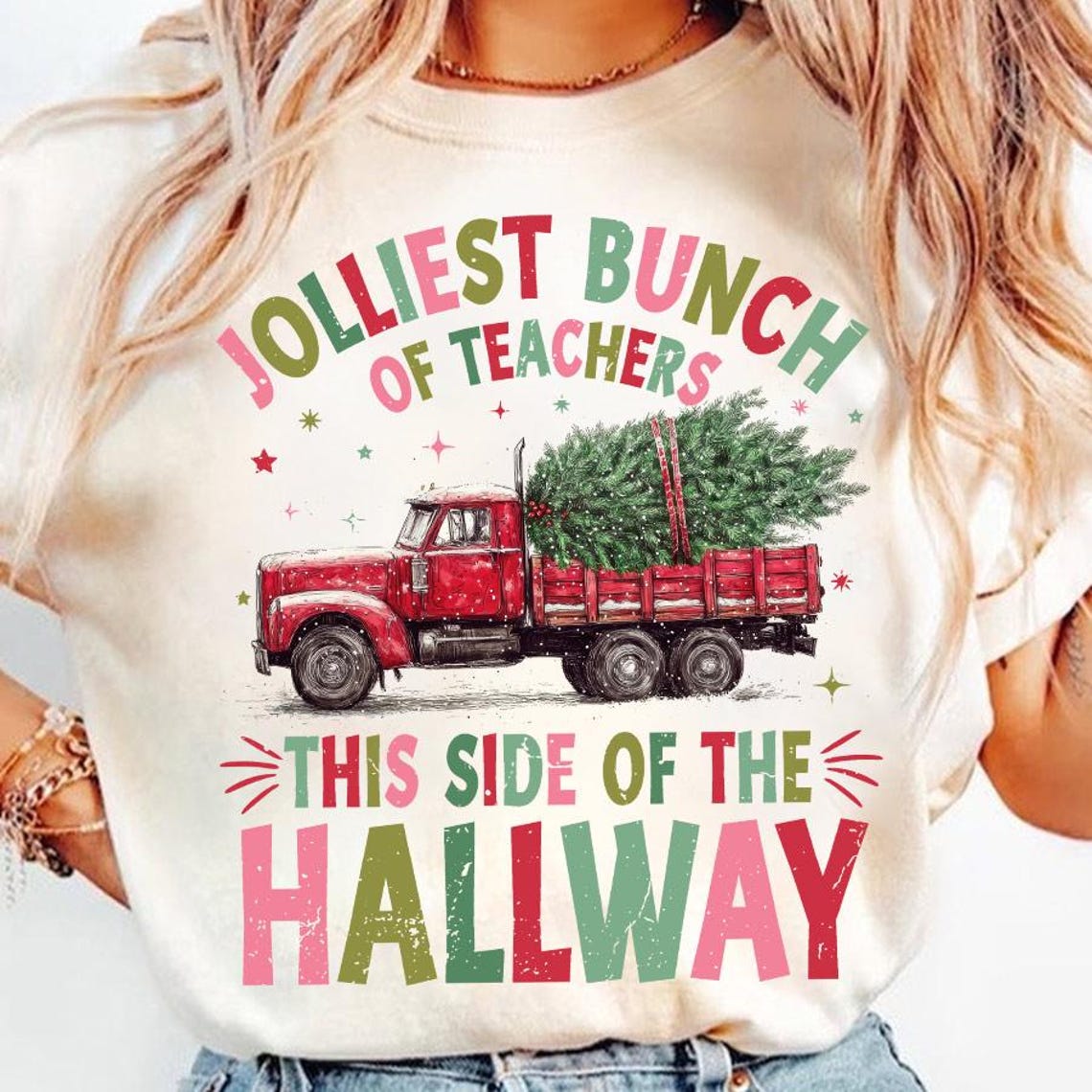 Jolliest Bunch of Teachers Png, Teacher Christmas Png, Funny Teacher ...