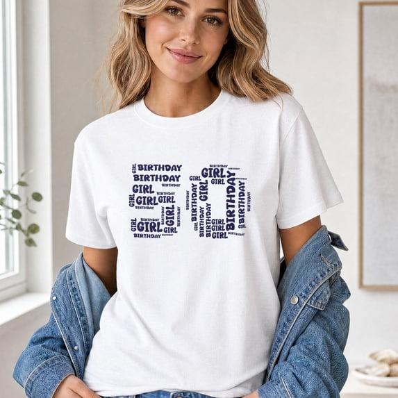 Jollimate 50th Birthday Girl Shirt, Retro Typography 50 Graphic Tee, Milestone Celebration Gift for Women