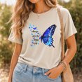 thumbnail image 1 of Jollimate Always Give Her Wings to Fly Shirt, Blue Butterfly Graphic Tee, Inspirational Gift for Women, 1 of 6