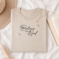 thumbnail image 1 of Jollimate Believe In God Shirt, Christian Graphic Tee, Floral Faith Cursive T-Shirt, Minimalist Religious Gift, 1 of 4