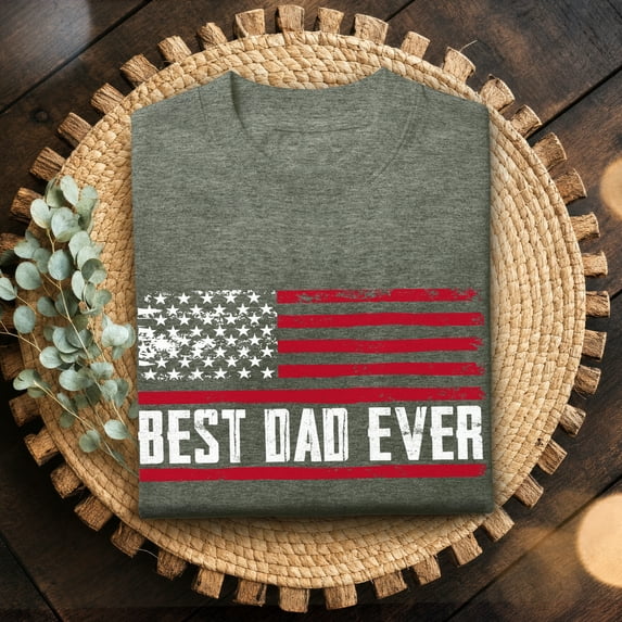 Jollimate Best Dad Ever Shirt, American Flag Shirt, USA Dad Shirt, Gift For Dad, Birthday Dad Gift